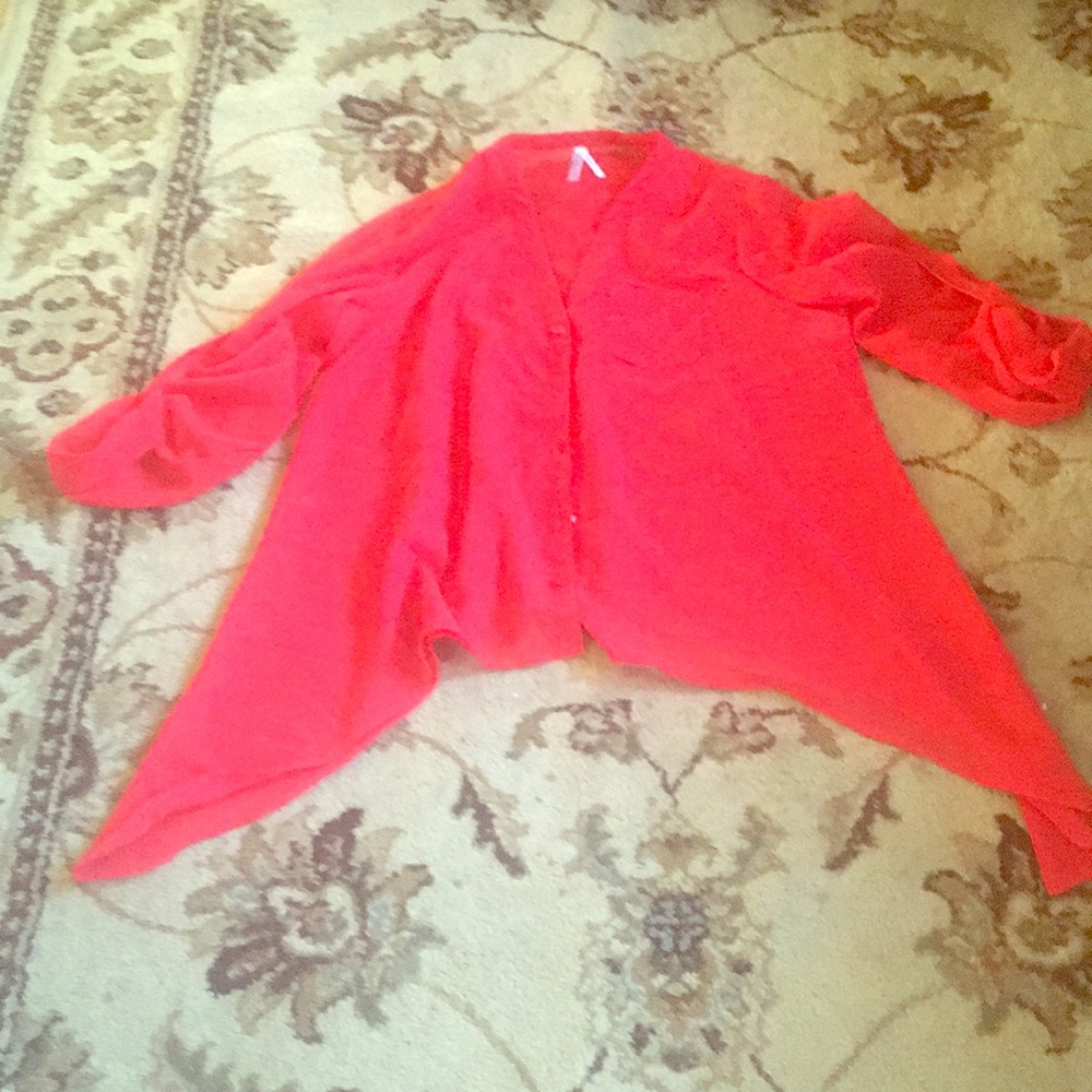Red see through shirt
